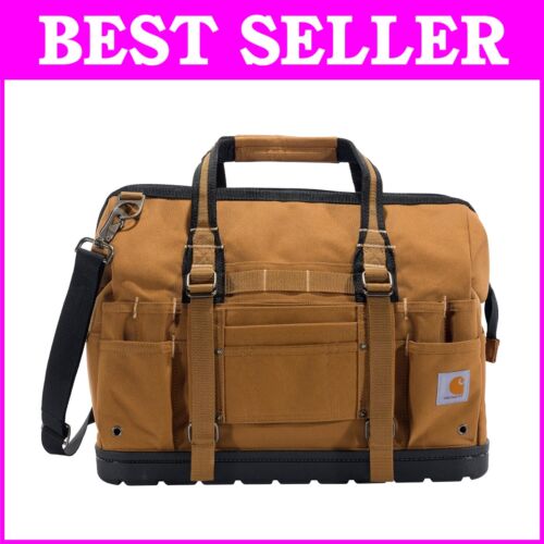 Water-Repellent 18-Inch Tool Bag with 28 Pockets & Heavyweight Construction