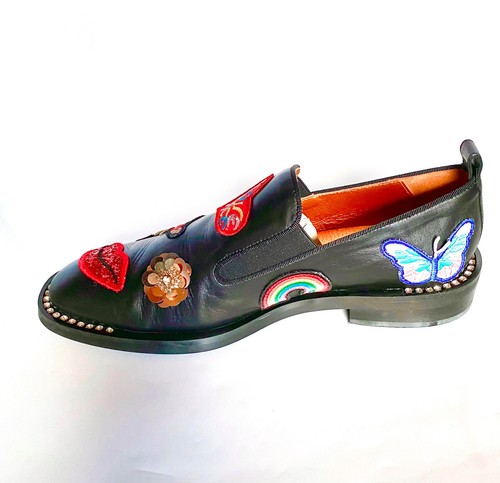 RAS -Black shoes bordados parches PVP 450 EUR zapatos bajos mocasines talla 39 Y2K - Imagen 3 de 9