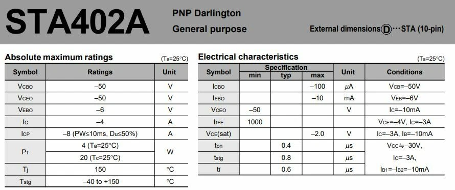 STA402A General Purpose PNP Darlington Transistor IC - Image 2 of 4