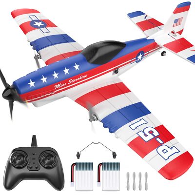 DEERC RC Plane 3 Channel P51D Mustang Remote Control Airplane Fighter Toys,2.