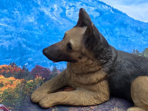 Vtg Sandicast 1984 Large Laying German Shepherd Figurine Sandra Brue 10"L x 6"H - Picture 4 of 17