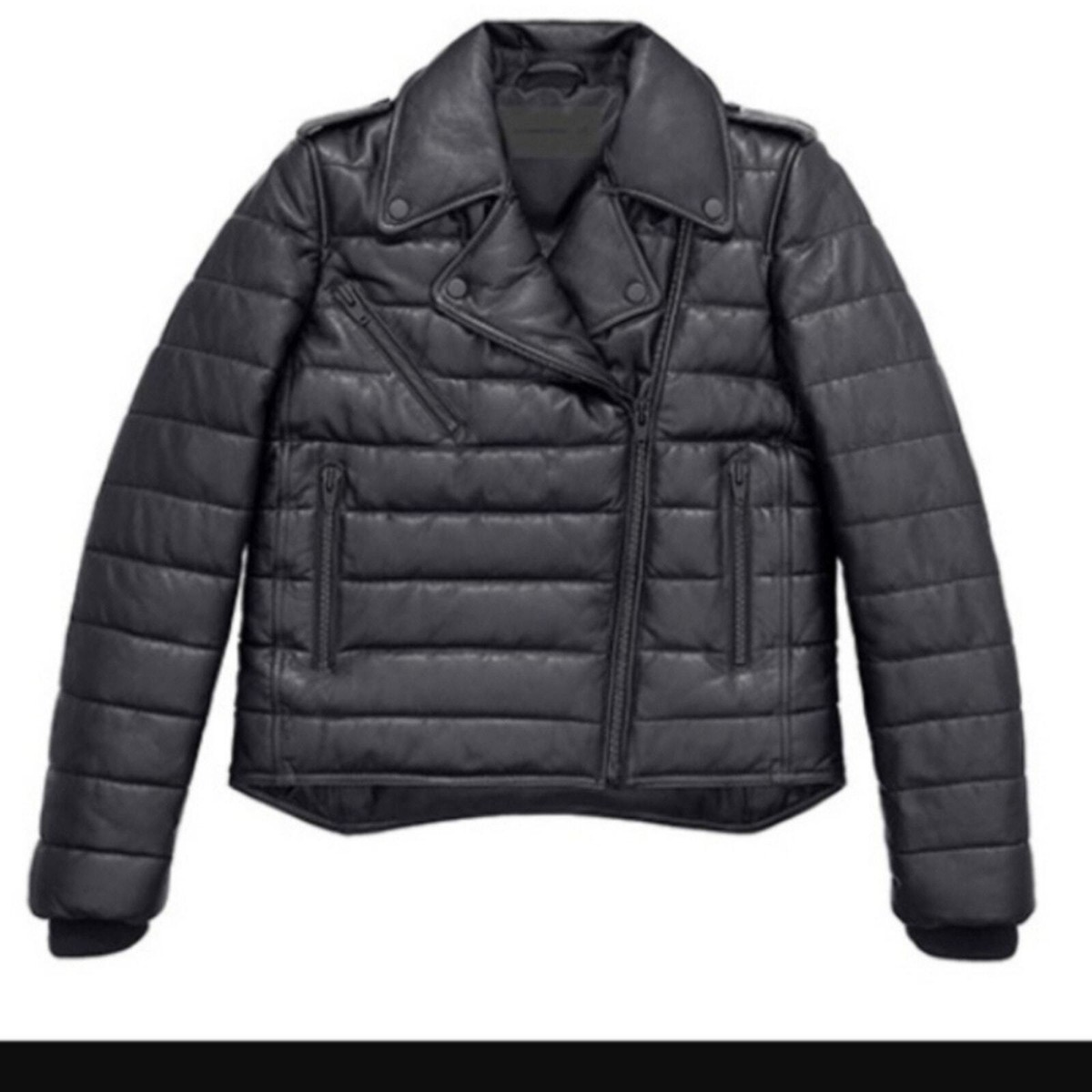 Alexander Wang for H&M Leather Black Puffer Moto Jacket Coat Alexander Wang for H&M Leather Black Puffer Moto Jacket Coat