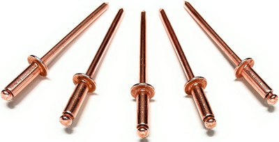 100 Copper Pop Rivets 1/8 Diameter Copper Mandrel Blind Rivets Dome Head 4-4 (1/