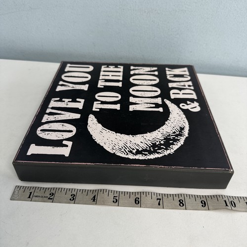 Love You To the Moon & Back 10x10 arte in legno autoportante o appendibile NUOVO - Foto 5 di 14