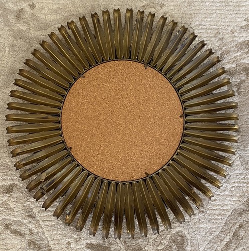 Vintage Gold Gilt Eyelash Wall Mirror Spain Hollywood Regency-MCM Italian Sun - Picture 6 of 7