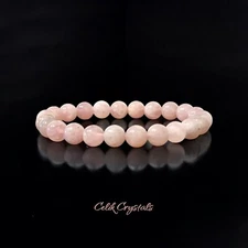 Lavender Rose Quartz Bracelet From Madagascar 8mm Natural Stones Stretches