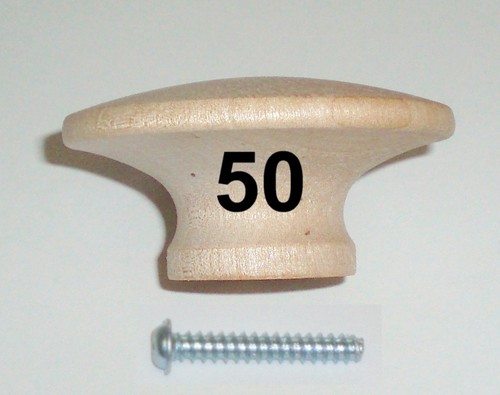 Large 2" Birch Hard Wood Cabinet Knob Pulls / Drawer Knobs - Select option 5 -50 - Picture 9 of 11