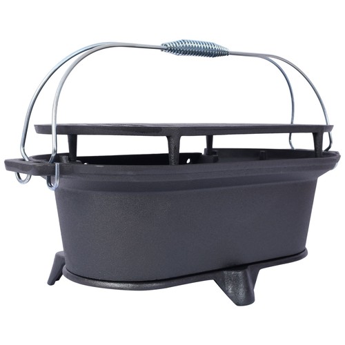 Cast Iron Grill Outdoor, Portable Charcoal Grill and Tabletop Cast Iron Skillet - Picture 5 of 24