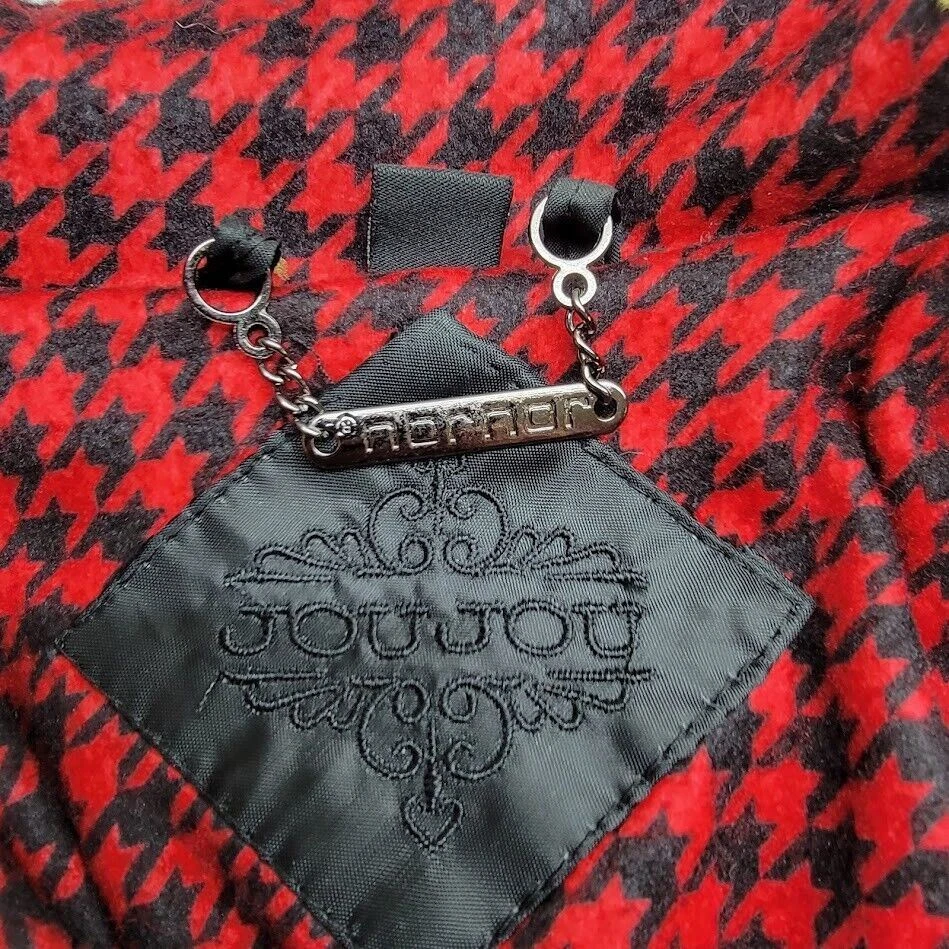 Chaquetón para mujer JOUJOU doble botonadura talla mediana rojo negro a cuadros Foto 3 de 4