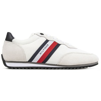 TOMMY HILFIGER Mens Essential Mesh Runner Running Style Sneakers White |  eBay