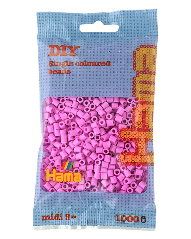 1000 Midi Bügelperlen - Pastell-Pink 207-48 Ø 5 mm Hama Perlen Steckperlen Beads