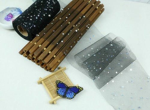 Tulle Mesh Tutu Fabric Sequin Glitter Star Trimming Edging DIY Skirt Dress Craft - Picture 18 of 19