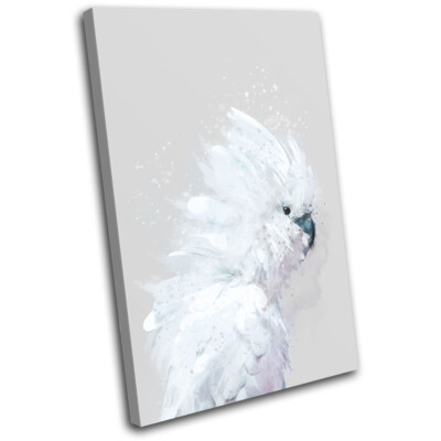 White Cockatoo Exotic Bird Animals SINGLE Leinwand Kunst Bild drucken