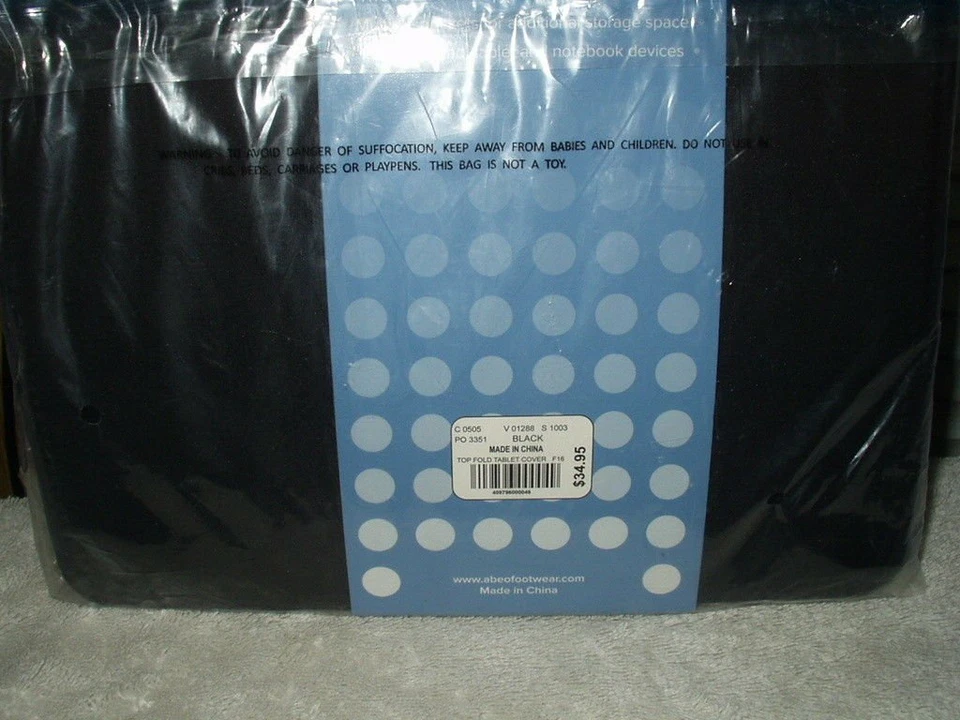 abeo brand black tablet ipad notebook cover universal neoprene approx 10" x 8" - Image 2 of 3