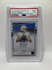 2020 Justin Herbert Clearly Donruss Rated Rookie Card RC RR-JH - PSA 9