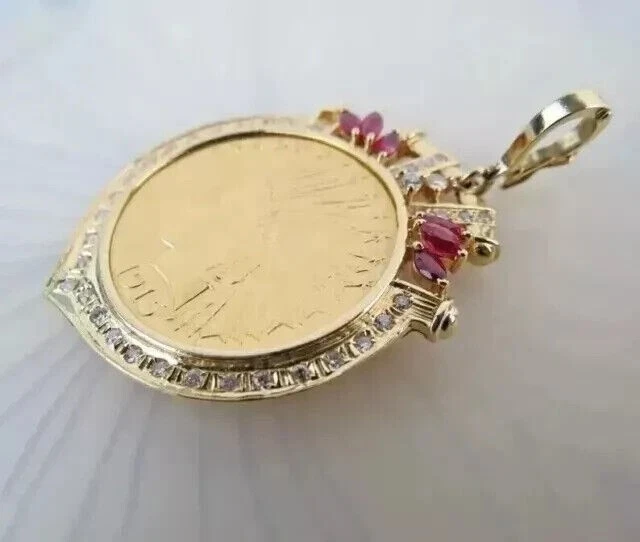 2Ct Round Lab Created Diamond Unique Pendant 14K Yellow Gold Plated Free Chain - Image 2 of 4