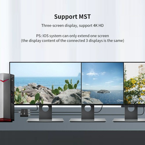 8K DisplayPort Splitter 1in 3out Ultra HD DP 1.4 Splitter MST SST Adapter Hub - Picture 6 of 6