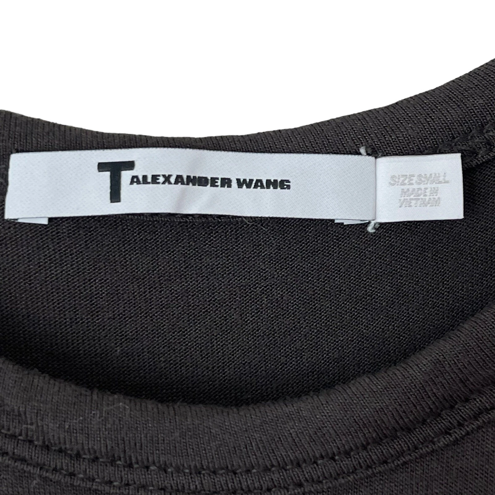 Abito Alexander Wang taglia small grigio antracite senza maniche serbatoio finto rayon avvolgente