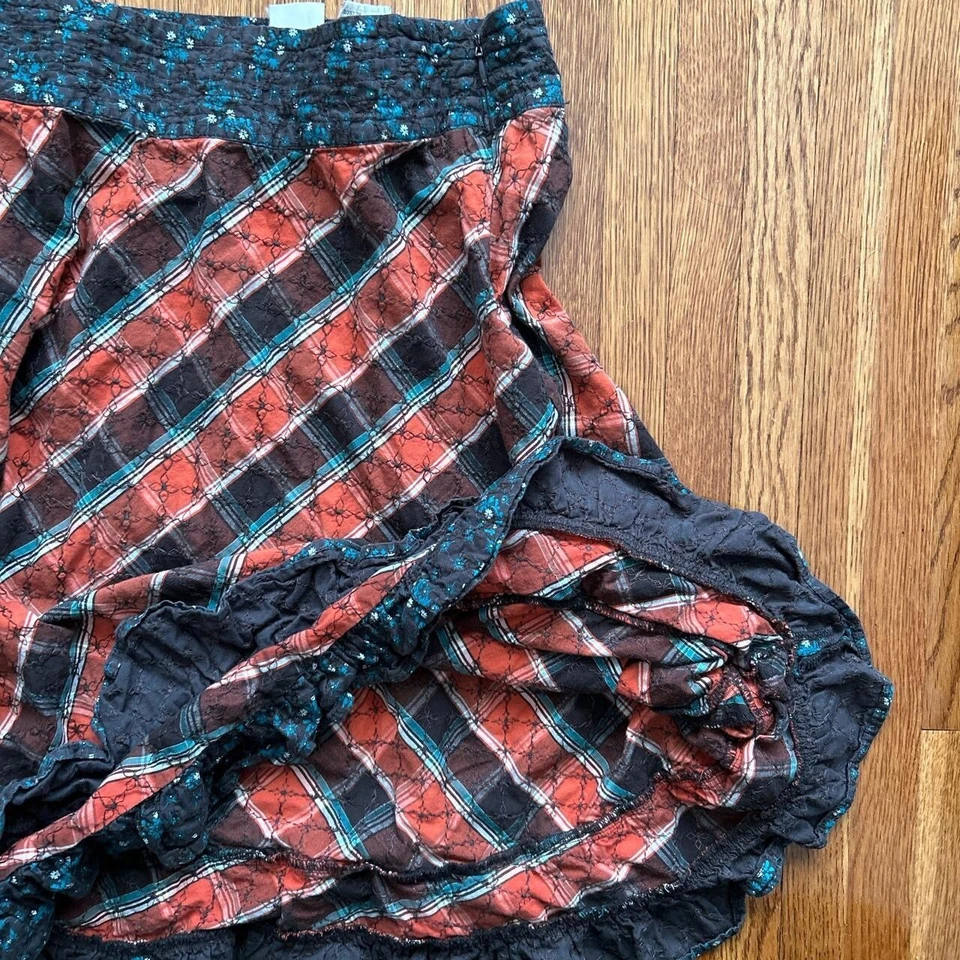 Saia xadrez Weekend Max Mara laranja azul - Imagem 3 de 4