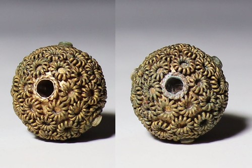 Base de cobre antigua japonesa con incrustación de carcasa japonesa Netsuke Inro Ojime período sagemono - Imagen 3 de 3