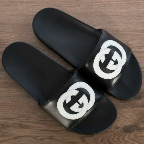 Gucci Size 8 Adidas Clog Sandals Leather Front Logo 702252 Gucci Size 8 Adidas Clog Sandals Leather Front Logo 702252