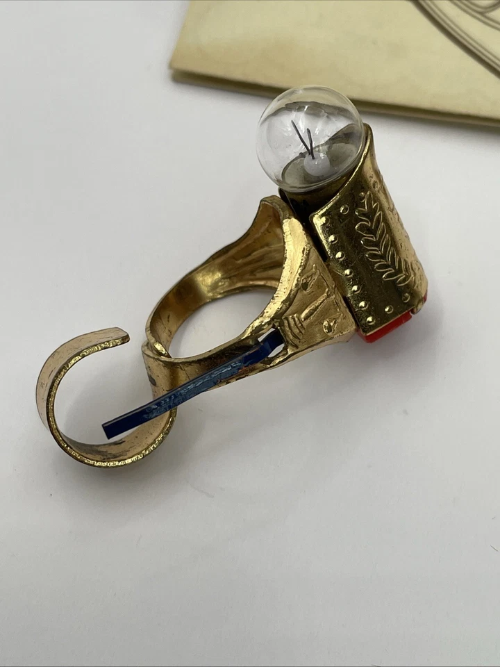 Anillo linterna Lone Ranger original vintage con instrucciones caja baterías Foto 3 de 4