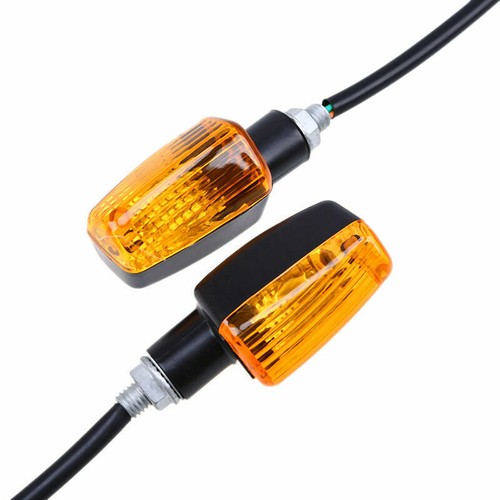 Pair Motorcycle Amber 12V Turn Signal Lights Plastic Universal Fit Honda - Picture 4 of 5