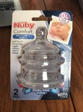 NUBY Comfort Replacement Nipples Advanced DUAL- Vent Valve 0 m Ships N 24h