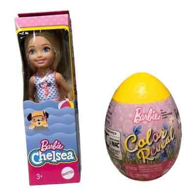 Barbie Pets Color Reveal Orange Easter Egg and Chelsea Doll Lot of