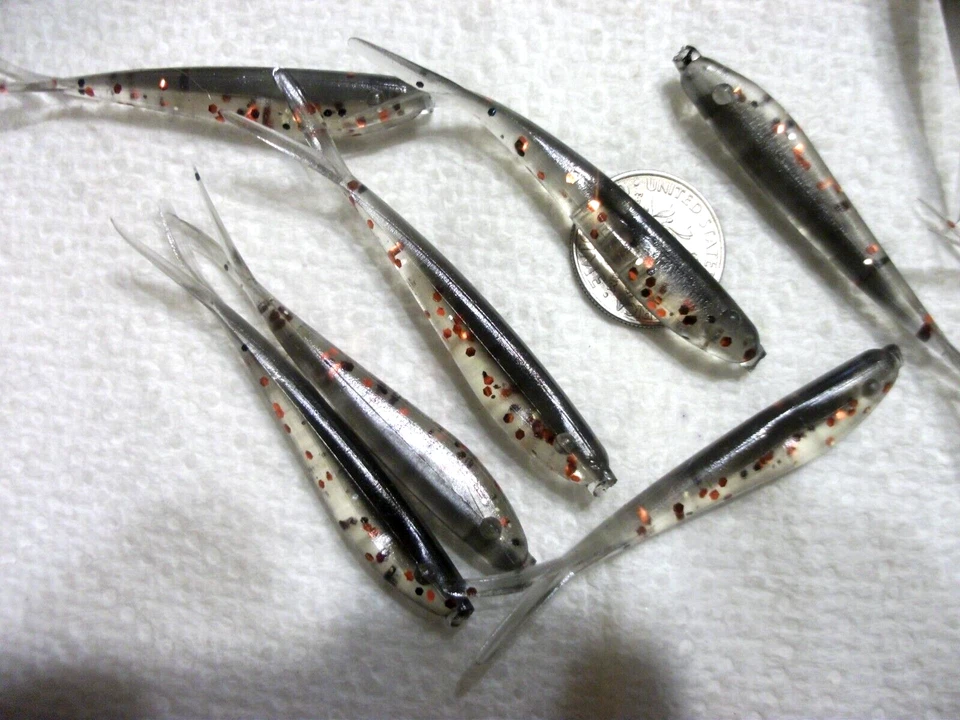 200-2 1/4" краппи-panfish-jig-grubs-приманки-split хвосты-мягкие гольяны-flukes-запах - Изображение 4 из 4