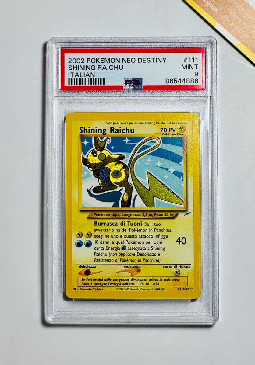 Pokemon PSA 9 Shining Raichu #111 Neo Destiny 2002 Italiano Pokemon PSA 9 Shining Raichu #111 Neo Destiny 2002 Italiano
