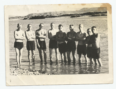 Photo Naked torso trunks Beach Speedos Man Shirtless muscles armpits vtg
