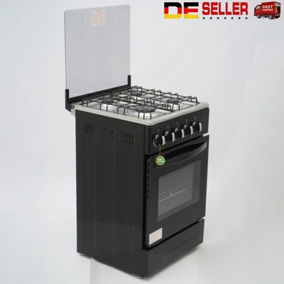 MARKENLOS Gasline Gas Standherd Gasbackofen Thermostat Gasline 4 flammig 60L Backofen DE