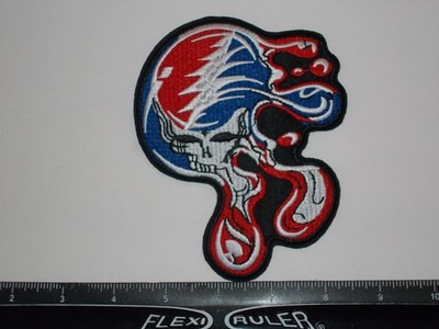 Grateful Dead Iron on Embroidered Patch - Free Shipping Skull