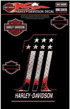 Harley-Davidson #1 Stars Red, Silver, & Black Patriotic Decal DC1041304 Large