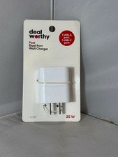 Dual Port 25W USB-A and USB-C Wall Charger - dealworthy White