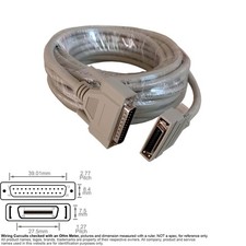 Cable Parallel Printer Centronics Mini 36-Pin DB25 25-Pin 25FT IEEE HP Micro AC