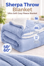 Sherpa Throw Blanket 50 x 60 Ultra Soft Cozy Fleece Blanket for Couch Bed