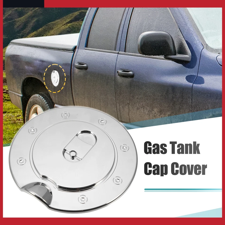 Paquete de 1 tapa de llenado de tanque de combustible cromada para Dodge para Ram 3500 1994-2009 Foto 2 de 4