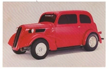 1948 Red Anglia Street Rod Car Firestone Motorsports Postcard Michigan