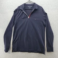Tommy Hilfiger Men's Quarter Zip Sweater Mens Size Extra Large Blue