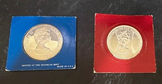 1973 Bahamas 5 Dollars Sterling Silver 1979 Solomon Islands $10 Silver Coin (2)