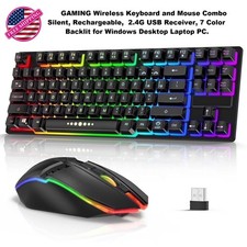 Wireless Keyboard and Mouse Combo Gaming Set 87 Keys Rechargeable for WINDOWS.