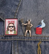 The Big Lebowski Enamel Pin badge  The Dude set of 3 Movie Film metal pin 