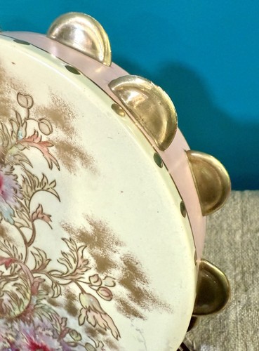 RARE OLD HALL ( British) Ceramic TAMBOURINE Transferware EUC 18. - 190. Floral - Picture 12 of 21