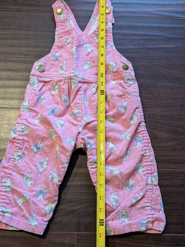 Vintage 90s Lot Oshkosh Bgosh Vestback Corduroy Floral Overalls Bunnies Dress 2T - Afbeelding 8 van 12