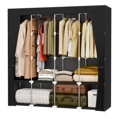 XL Clothes Storage Closet Organizer Wardrobe Rack Shelf Dustproof Home Portable