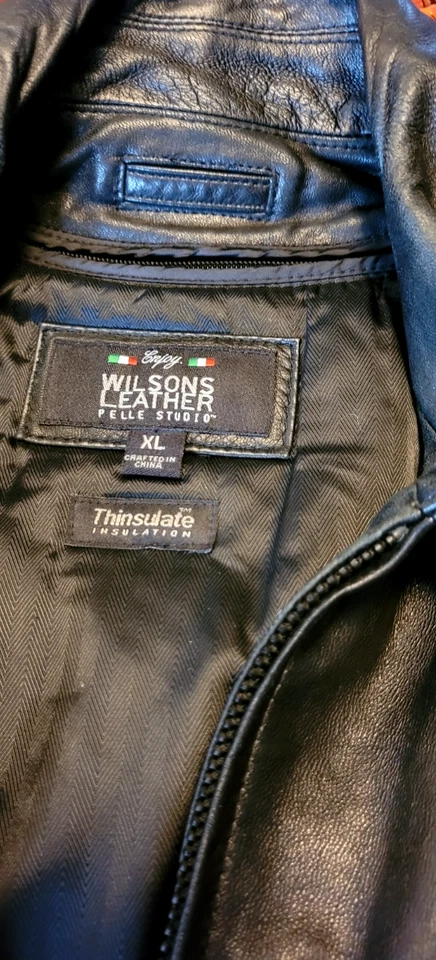 Chaqueta de cuero negra Wilson para hombre con forro extraíble Thinsulate Sixe XL Foto 2 de 4