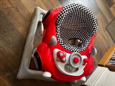 Red Kite Baby Walker Vehicle Theme, Checkered Seat, Sound/Music Play Tray