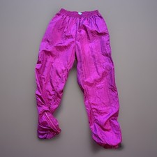 Vintage 90s Pink Zip Ankle Track Pants Size L Lined Windbreaker Retro